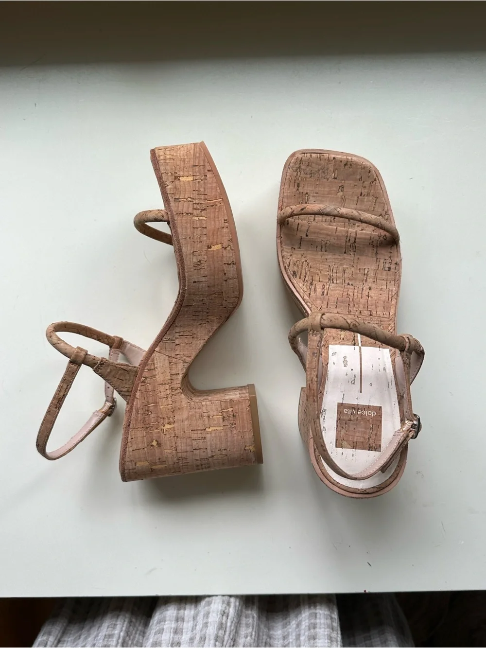 Dolce Vita Cork Platform Block Heel Sandals